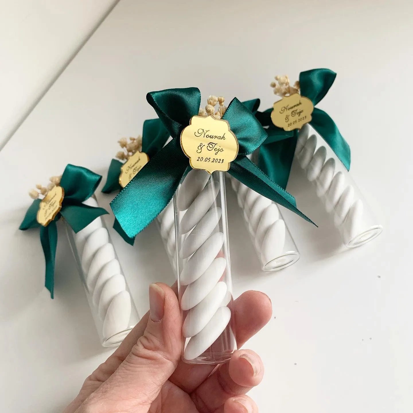 Scheherazade-Zuckermandeln als Gastgeschenk zur Hochzeit – orientalisch inspiriert, elegant verpackt