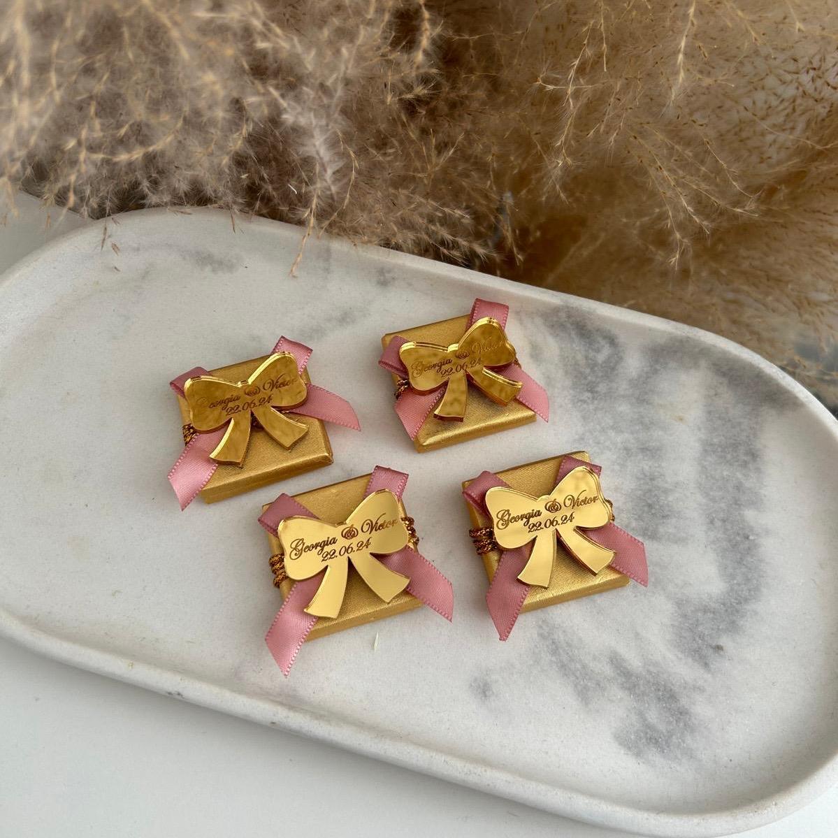 Schokolade Schmetterling als Gästegabe, elegantes Gastgeschenk für Hochzeit, Geburtstag und Taufe