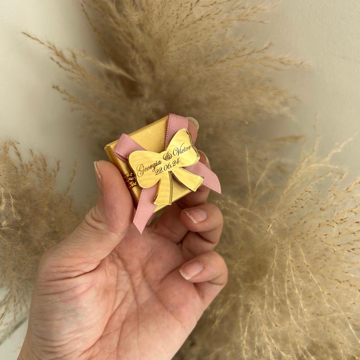 Schokolade Schmetterling als Gästegabe, elegantes Gastgeschenk für Hochzeit, Geburtstag und Taufe