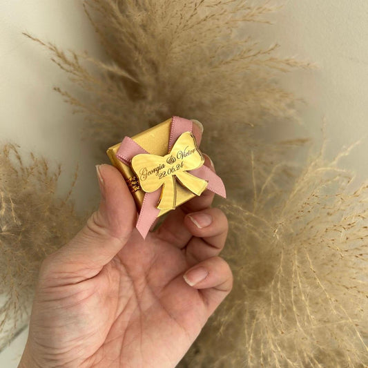 Schokolade Schmetterling als Gästegabe, elegantes Gastgeschenk für Hochzeit, Geburtstag und Taufe