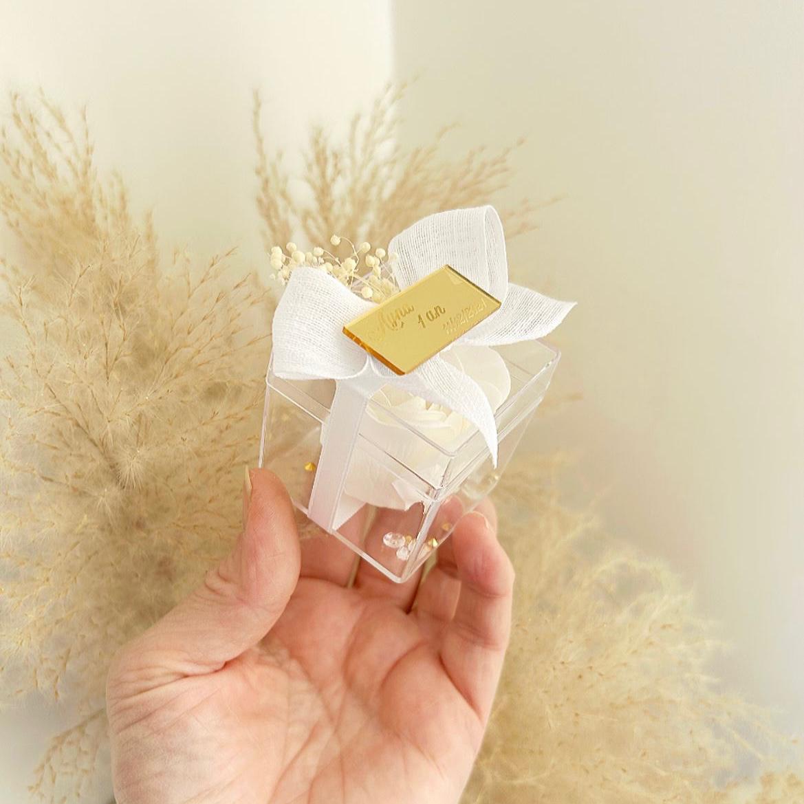 Seifenrose Angelita als Gästegabe, elegantes Gastgeschenk für Hochzeit, Taufe und Kommunion