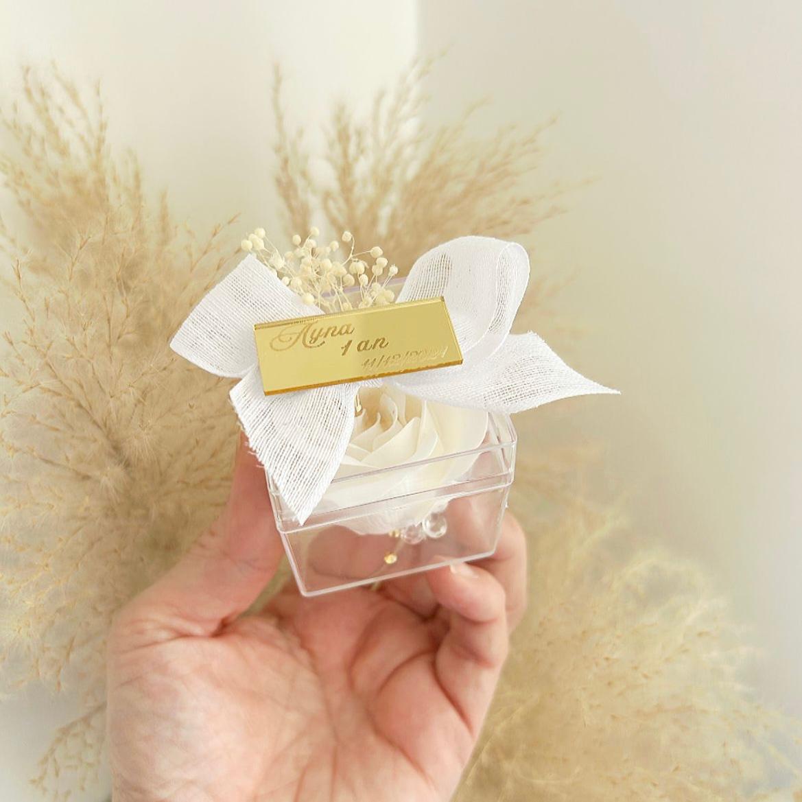 Seifenrose Angelita als Gästegabe, elegantes Gastgeschenk für Hochzeit, Taufe und Kommunion