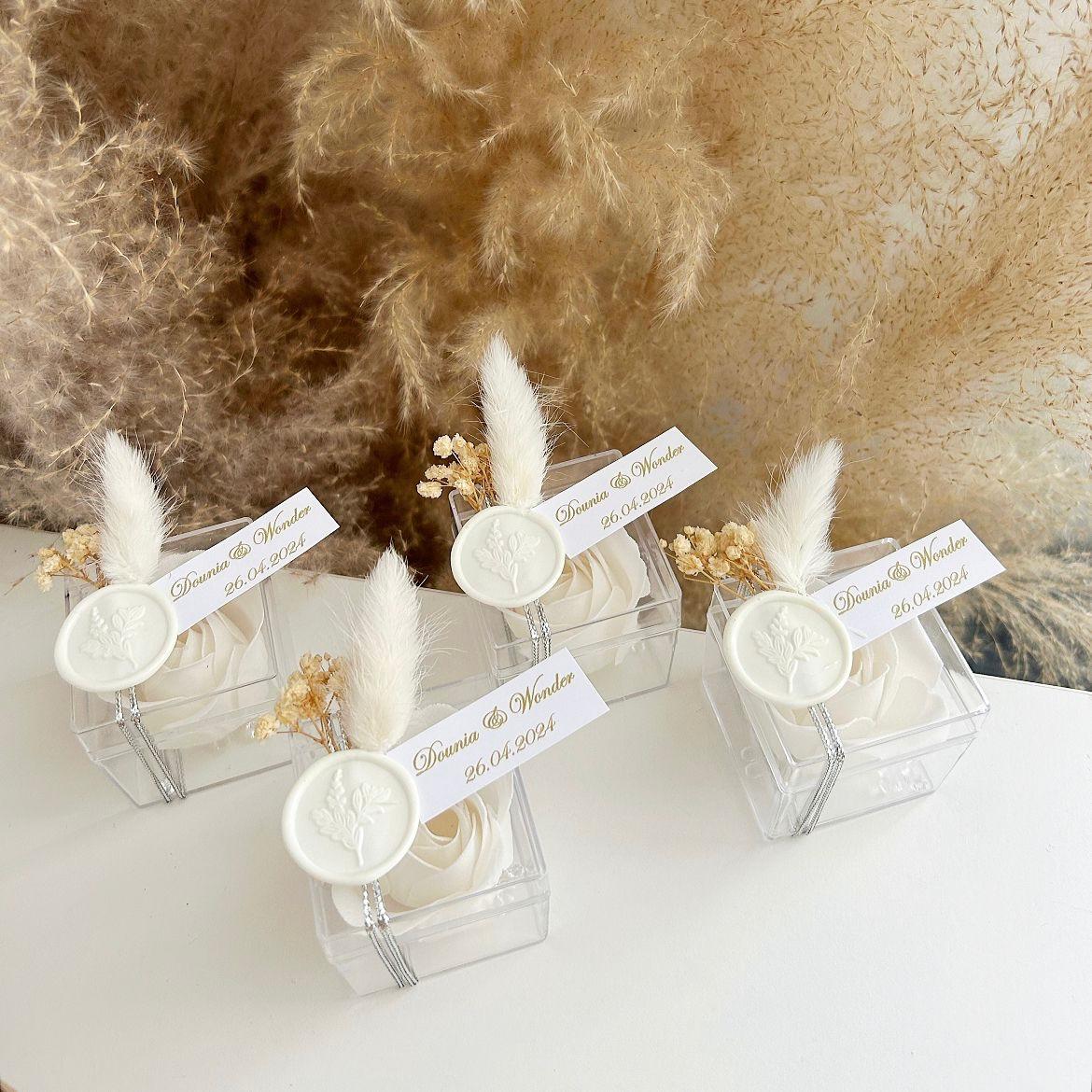 Seifenrose Sisi als Gästegabe, elegantes Gastgeschenk für Hochzeit, Taufe und Kommunion