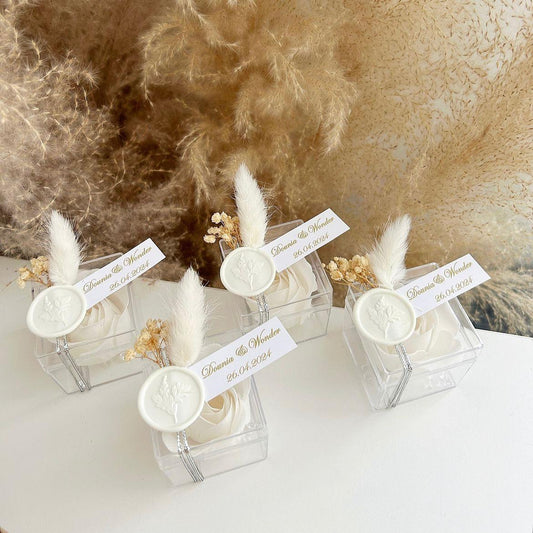 Seifenrose Sisi als Gästegabe, elegantes Gastgeschenk für Hochzeit, Taufe und Kommunion