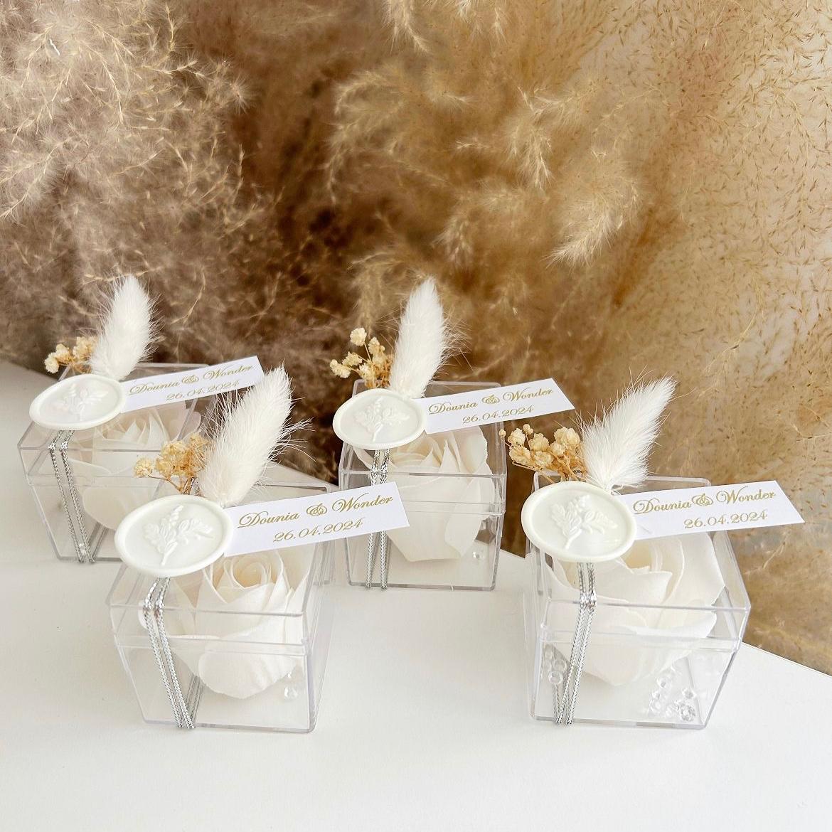 Seifenrose Sisi als Gästegabe, elegantes Gastgeschenk für Hochzeit, Taufe und Kommunion