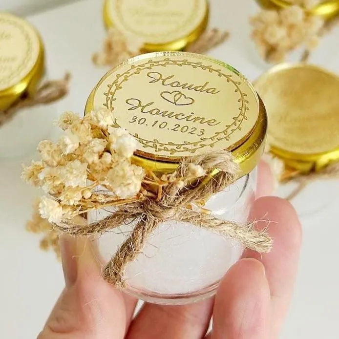 Versailles-Kerze als personalisiertes Gastgeschenk zur Hochzeit – goldener Glanz und elegant