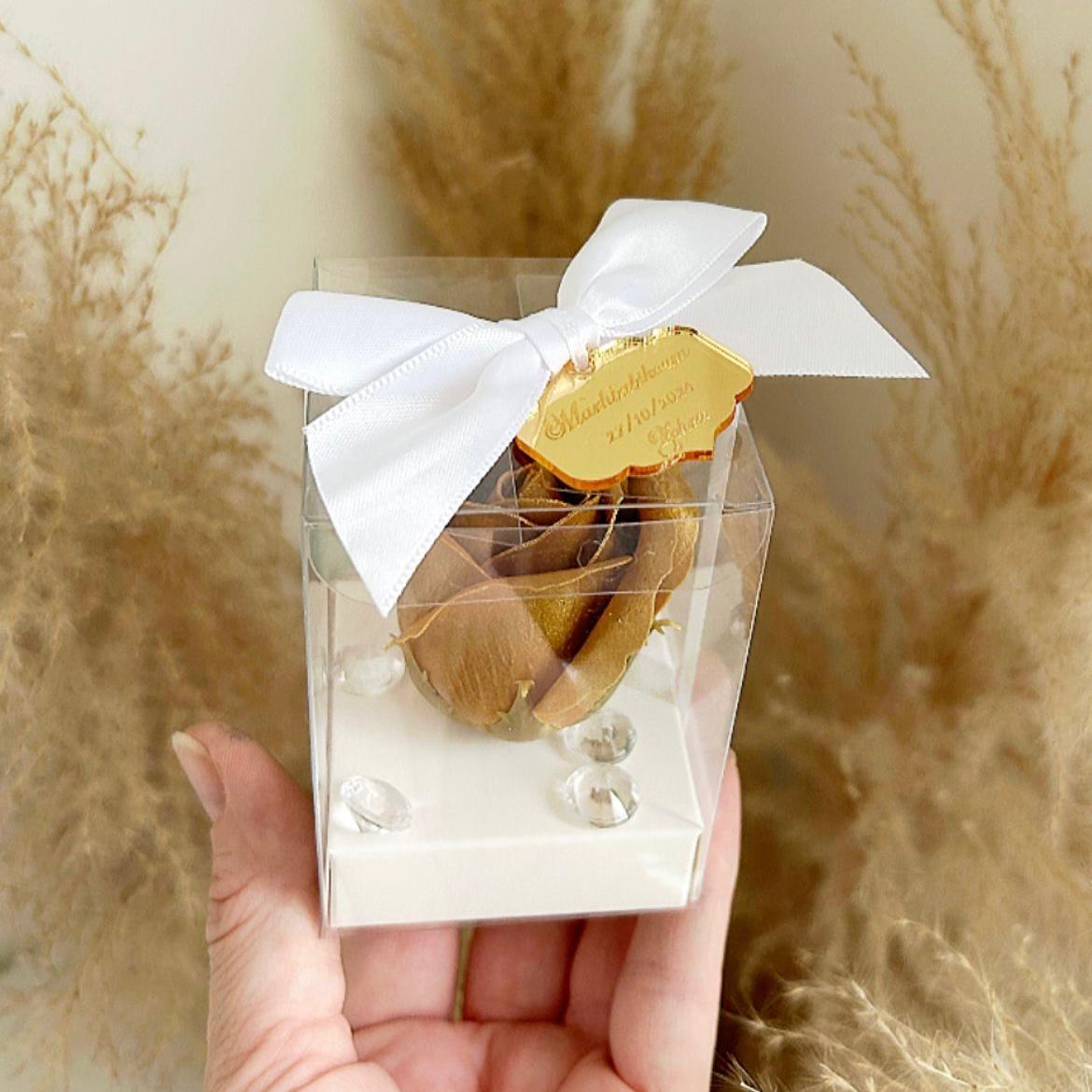 VIP-Luxus-Seifenrose als Gastgeschenk zur Hochzeit, Prestige-Stil, elegant verpackt, personalisiert