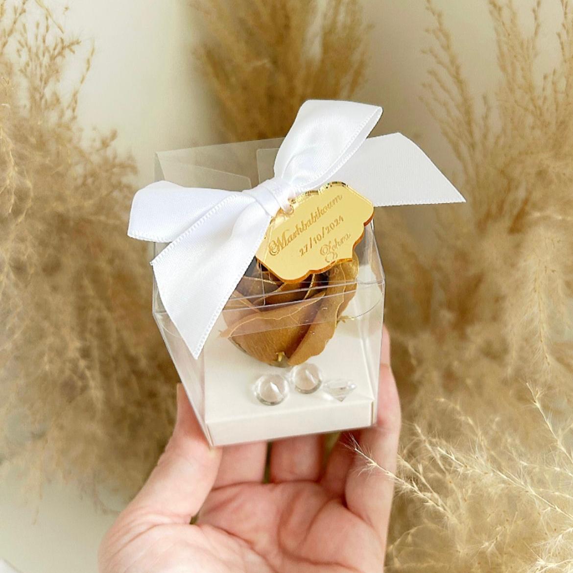 VIP-Luxus-Seifenrose als Gastgeschenk zur Hochzeit, Prestige-Stil, elegant verpackt, personalisiert