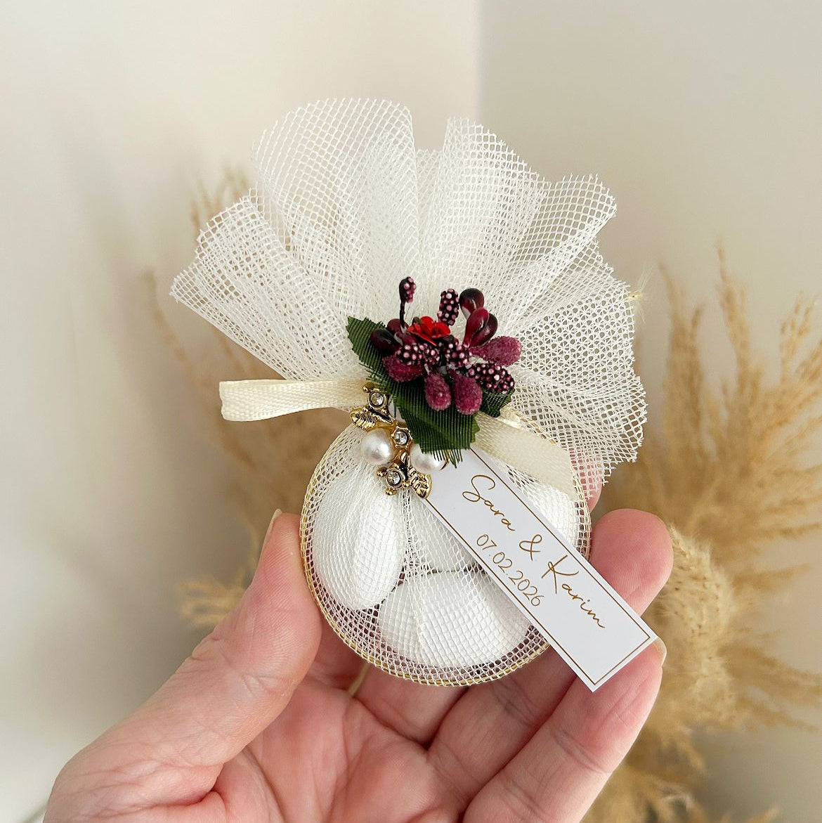 Zuckermandeln GRAPPIA als Gastgeschenke für ein Event, eleganter und raffinierter Stil