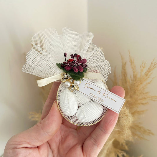 Zuckermandeln GRAPPIA als Gastgeschenke für ein Event, eleganter und raffinierter Stil