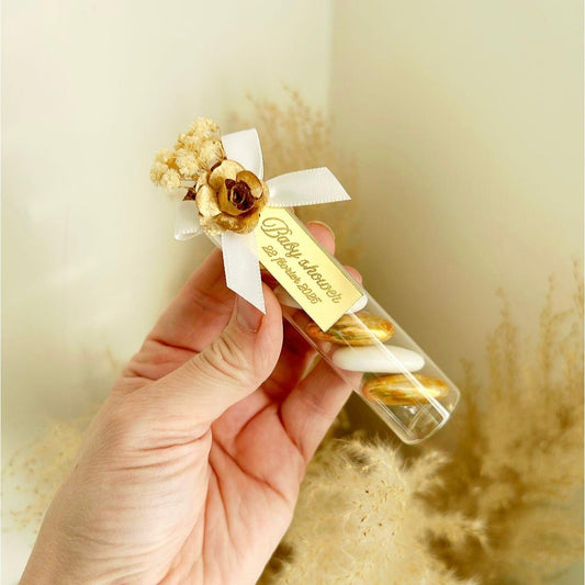 Zuckermandeln „Valencia Gold“ als Gastgeschenk für Hochzeit, Taufe, Kommunion, Beschneidung oder Geburtstag, elegant und hochwertig