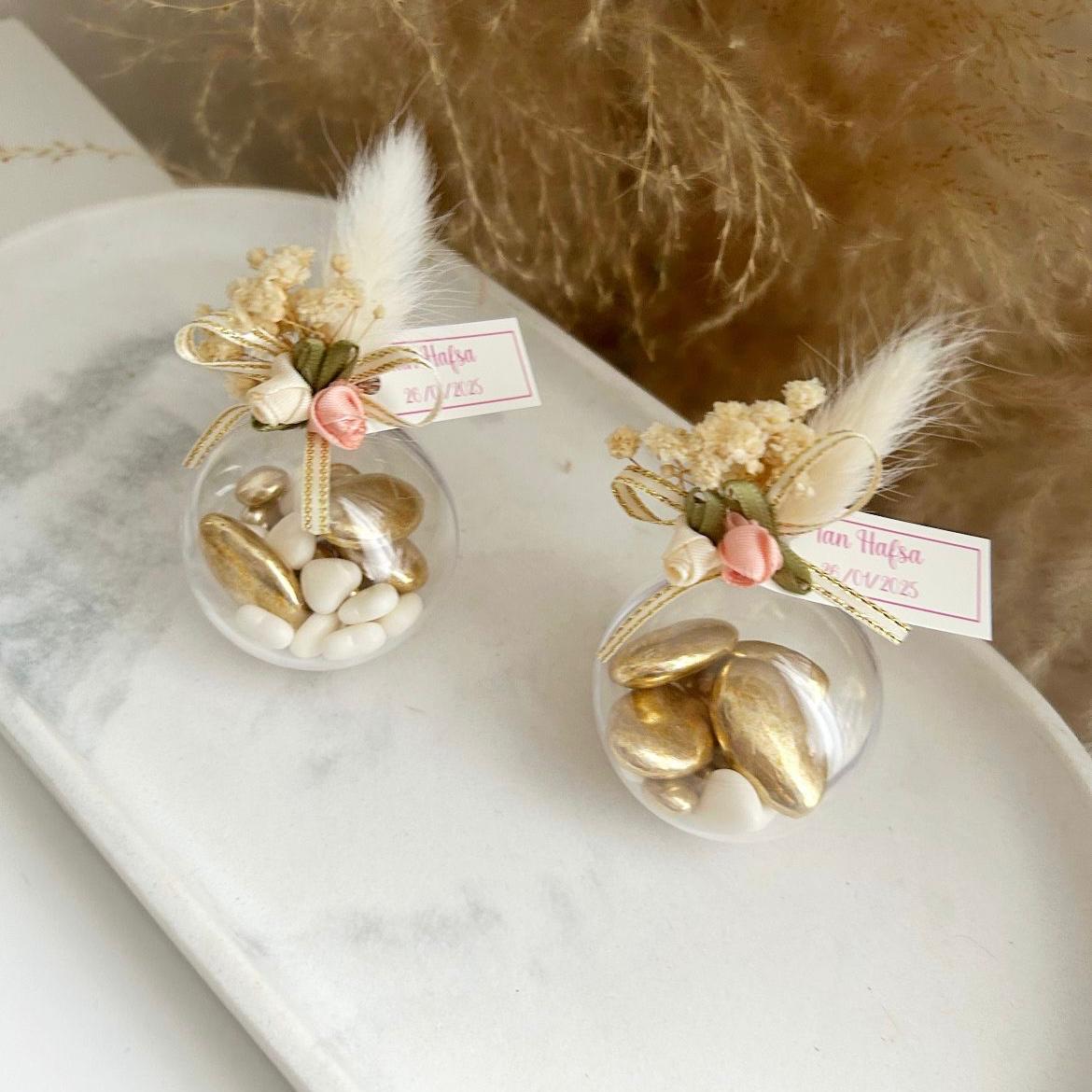 Zuckermandeln Vintage als Gästegabe, elegantes Gastgeschenk für Hochzeit, Geburtstag und Taufe